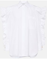 Max Mara - Pleiadi Ruffled Cotton Poplin Shirt - Lyst