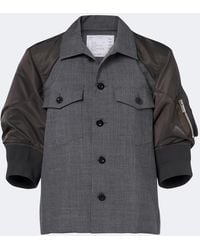 Sacai - Wool Twill And Technical Jacket - Lyst