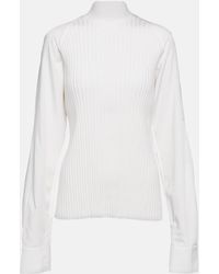 TOTEME - Ribbed-Knit Turtleneck Wool-Blend Top - Lyst