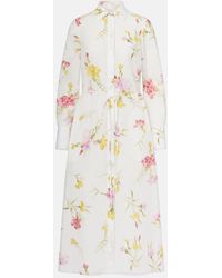 Erdem - Floral Cotton Seersucker Shirt Dress - Lyst