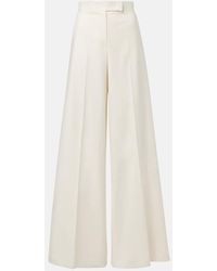 Max Mara - Pantalones Anchos Finish En Mezcla De Algodon - Lyst