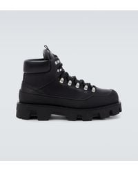 Moncler - Schnuerstiefel Peak Trek Aus Leder - Lyst