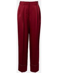 Givenchy - Silk Satin Wide-Leg Pants - Lyst