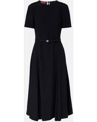 Gucci - Kleid Aus Satin Mit Doppel G Gürtel, Größe - Lyst