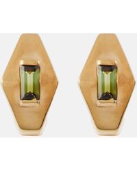 Aliita - Deco Rombo Mini 9kt Gold Earrings With Tourmaline - Lyst