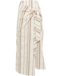 Falda larga color con detalle fruncido Missguided de Lino de color Neutro Mujer Ropa de Faldas de Faldas largas 