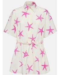 Valentino - Starfish Cotton Poplin Minidress - Lyst