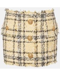 Balmain - Sequined Cotton-Blend Tweed Miniskirt - Lyst