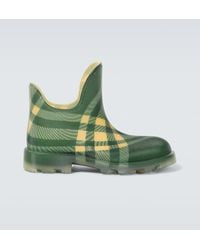 Burberry - Checked Rubber Ankle Boots - Lyst
