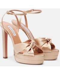 Aquazzura - Cupid 130 Satin Platform Sandals - Lyst
