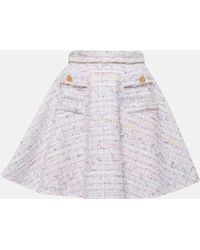 Nina Ricci - High-rise Cotton-blend Tweed Miniskirt - Lyst