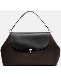 TOTEME - T-Lock Medium Leather-Trimmed Shoulder Bag - Lyst