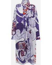 Lemaire - Angkasapura Printed Cotton Midi Dress - Lyst