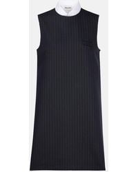 Miu Miu - Minikleid Mit Logo-Applikation - Lyst