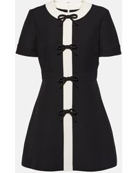 Valentino - Bow-detail Crepe Couture Minidress - Lyst