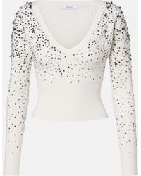 Max Mara - Pull Gang En Laine Et Cachemire Melanges A Ornements - Lyst