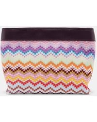 Missoni - Clutch Large A Zig Zag Con Lame E Pelle - Lyst
