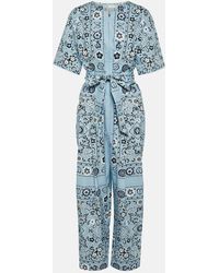 Tory Burch - Printed Cotton Jumpsuit - Lyst