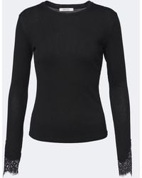 Dorothee Schumacher - Pure Sleekness Lace-Trimmed Cotton Top - Lyst
