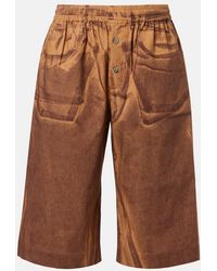 Acne Studios - Printed Cotton Bermuda Shorts - Lyst