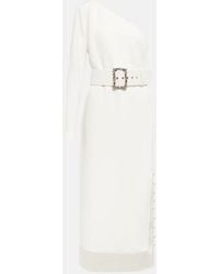 Safiyaa - Asymmetrical Crepe Midi Dress - Lyst