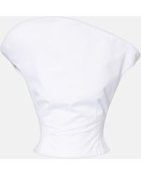 Magda Butrym - Asymmetric Cotton Bustier Top - Lyst