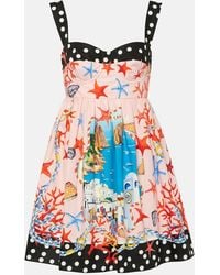 Dolce & Gabbana - Capri Printed Cotton Minidress - Lyst