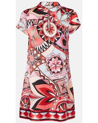 RIXO London - Printed Silk Minidress - Lyst