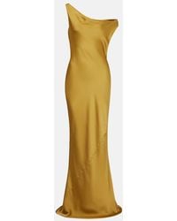 Norma Kamali - Maria Asymmetric Crepe Satin Gown - Lyst