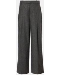 Vince - Checked High-Rise Wide-Leg Pants - Lyst