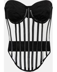 Dolce & Gabbana - Black Corset Top With Boning And Sweetheart Neckline In Polyamide Woman - Lyst