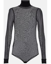 Maison Margiela - Mockneck Sheer Mesh Bodysuit - Lyst