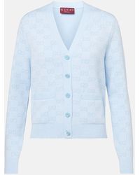 Gucci - Cárdigan De Jacquard De Algodón Fino Con Gg, Talla - Lyst