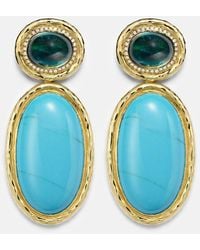 Octavia Elizabeth - Bermuda 18Kt Drop Earrings With, Tourmaline, And Diamonds - Lyst