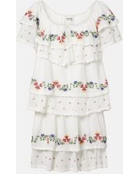 RIXO London - Leilani Embroidered Cotton Minidress - Lyst