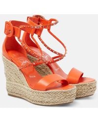 Christian Louboutin - Chocazeppa Spikes 120 Espadrille Wedges - Lyst