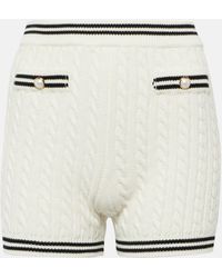 Alessandra Rich - Striped Cable-knit Cotton Shorts - Lyst