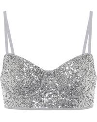 Norma Kamali Bikini-oberteil Mit Bügeln Und Pailletten - Mettallic