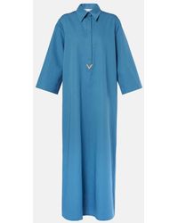 Valentino - Hemdblusenkleid Vgold Aus Baumwolle Und Leinen - Lyst