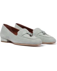 Loro Piana Summer Charms Suede Loafers - Grey