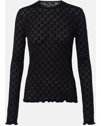 Gucci - Gg Cotton-Blend Devore T-Shirt - Lyst