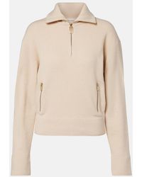 Victoria Beckham - Wool And Cashmere Half-Zip Sweater - Lyst