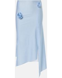 Coperni - Floral-Applique Asymmetric Midi Skirt - Lyst