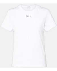 Alaïa - Printed Cotton Jersey T-Shirt - Lyst