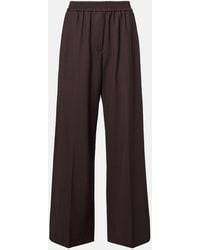 Brunello Cucinelli - Wool-Blend High-Rise Wide-Leg Pants - Lyst