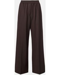Brunello Cucinelli - Wool-Blend High-Rise Wide-Leg Pants - Lyst