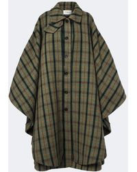 Chloé - Checked Wool Poncho - Lyst