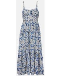 Ulla Johnson - Nadine Floral Cotton-Blend Midi Dress - Lyst