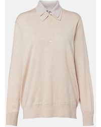 Acne Studios - Silk, Wool, And Cashmere Polo Sweater - Lyst