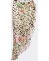 Roberto Cavalli - Leopard-Print Silk Beach Cover-Up - Lyst